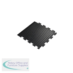 5 Star Anti-Fatigue Bubble Interlocking Mat End 0.5x0.5m Black FS712725