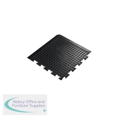 5 Star Anti-Fatigue Bubble Interlocking Mat Corner 0.5x0.5m Black FS712726