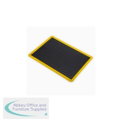 5 Star Anti-Fatigue Bubble Mat 0.6 x 0.9m Black/Yellow Nitrile FS712727
