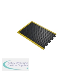 5 Star Anti-Fatigue Bubble Mat End 0.6 x 0.9m Black/Yellow Nitrile FS712729
