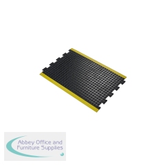 5 Star Anti-Fatigue Bubble Mat Middle 0.6 x 0.9m Black/Yellow Nitrile FS712730