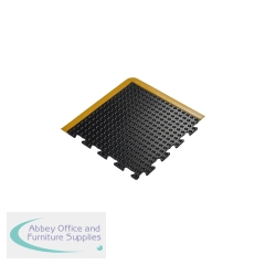 5 Star Anti-Fatigue Bubble Mat Connect Corner 0.5x0.5m Black/Yellow Nitrile FS712734