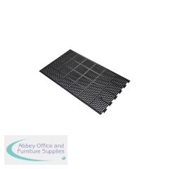 5 Star High Duty Anti-Fatigue Edged Mat Black 0.9 x 1.5m Connectors/1 Short Side FS712737