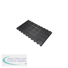 5 Star High Duty Anti-Fatigue Edged Mat Black 0.9m x 1.5m Connectors/2 Long Sides FS712740