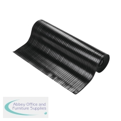 5 Star Wide Ribbed Runner Mat 0.9m x 10m x 6mm Black FS712756