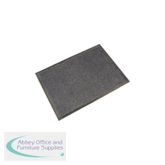 5 Star Washable Indoor Entrance Door Mat 0.85 x 1.5m Black/Steel FS712920