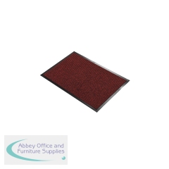 5 Star Heavy Duty Ribbed Door Mat 0.6 x 0.9m Red FS712941