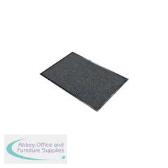 5 Star Heavy Duty Ribbed Door Mat 0.8 x 1.2m Grey FS712951