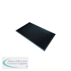 5 Star Fingertip Rubber Outdoor Door Mat 0.8 x 1m Black FS712962