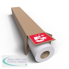 5 Star Standard Uncoated Inkjet Paper Roll 841mm x 91m 90gsm FS712986