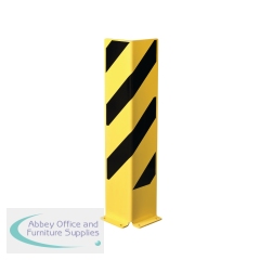 5 Star Black Bull Heavy Duty Column/Corner Protector Right Profile 800mm with 6mm Gauge Yellow/Black FS784940