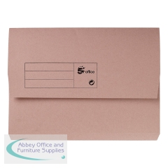 5 Star Office Document Wallet Half Flap 285gsm Recycled Capacity 32mm A4 Buff (Pack of 50)