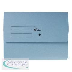 5 Star Office Document Wallet Half Flap 285gsm Recycled Capacity 32mm A4 Blue (Pack of 50)
