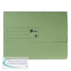 5 Star Office Document Wallet Half Flap 285gsm Recycled Capacity 32mm A4 Green (Pack of 50)