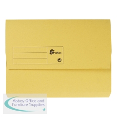 5 Star Office Document Wallet Half Flap 285gsm Recycled Capacity 32mm A4 Yellow (Pack of 50)