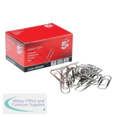 5 Star Office Paperclips No Tear Extra Large Length 33mm (Pack of 10)