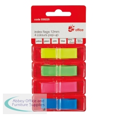5 Star Office Index Flags 4 Solid Colours 12x45mm 40 Flags per Colour Assorted (Pack of 5)