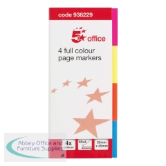 5 Star Office Index Flag Neon Four Colour (Pack of 5)