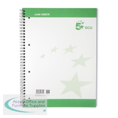 5 Star Spiral Pad Ruled Recycled Margin Perforated 4 Holes 100pp A4+ Green/White (Pack of 10)