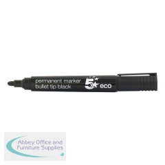 5 Star Permanent Marker Bullet Tip 2-5mm Line Black (Pack of 10)
