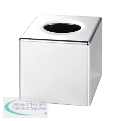 Devon Cube Tissue Box Holder Chrome (Pack of 6) 4458