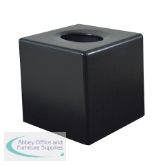 Devon Cube Tissue Box Holder Black (Pack of 6) 4621