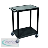 Multipurpose 2 Shelf Trolley Moulded Polyethylene 150kg Capacity Black GI241L