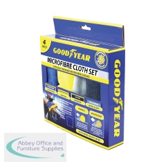 Goodyear Vehicle Cleaning Microfibre Cloth Set Assorted (Pack of 4) 904005