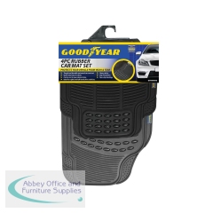 Goodyear 4 Piece Rubber Car Mat Set Black 904506