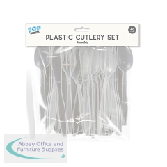 Reusable Plastic Cutlery Set x48 (Pack of 24) PAR6442OB