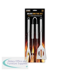 Deluxe BBQ Stainless Steel 3 Piece Tool Set (Pack of 12) SUM8198OB