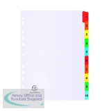 Exacompta Guildhall Mylar Index Coloured Tabs 1-10 A4 White 1110E