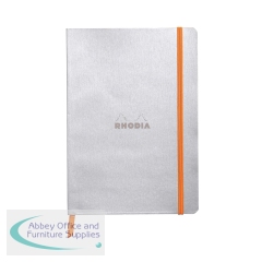 Clairefontaine Rhodiarama Notebook 80 Lined Pages A5 Silver Cover 117401C