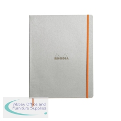 Clairefontaine Rhodiarama Notebook 80 Lined Pages A4+ Silver Cover 117701C