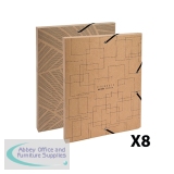 Exacompta Eterneco Cardboard Box File 25mm Assorted (Pack of 8) 59247E