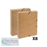 Exacompta Eterneco Cardboard Box File 60mm Assorted (Pack of 8) 59647E