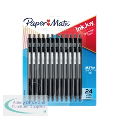 PaperMate Inkjoy 300Rt Ballpoint Medium 1.0mm Tip Black (Pack of 24) 2223762