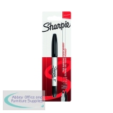 Sharpie Permanent Markers Twin Tip Blister Black (Pack of 12) S0811100