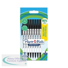 GL87678 - PaperMate Kilometrico Ballpoint Pen Medium 1.0mm Black (Pack of 8) 2187678