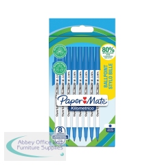 PaperMate Kilometrico Ballpoint Pen Medium 1.0mm Blue (Pack of 8) 2187679