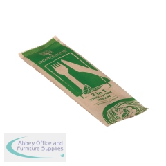 3-in-1 Wooden Cutlery Meal Pack (Pack of 500) G02011