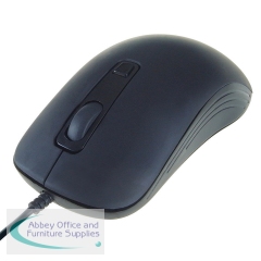 Computer Gear Wired Full Size 4 Button Optical Scroll Mouse Black 24-0543