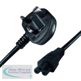 Connekt Gear IEC C5 UK Mains Power Plug 2m 27-0114b