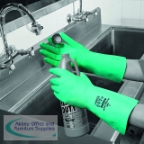 Polyco Nitri-Tech III Flock Lined Nitrile Synthetic Rubber Glove Size 7 Small Green 92-small