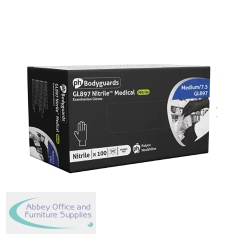 Bodyguards Nitrile Powder Free Disposable Examination Glove Black XL (Pack of 100) GL897/XL