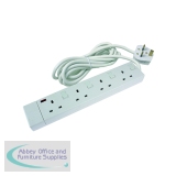 CED 4-Way Extension Lead White CEDTS4213IS