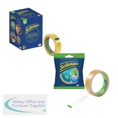 Sellotape Original Golden Tape x6 24mmx66m + FOC Sellotape Zero Plastic 24mmx30m (Pack of 2)