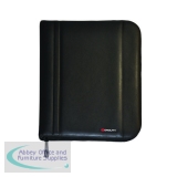Monolith Leather Look Zipped Ring Binder PU A4 Black 2754