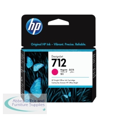 HP 712 DesignJet Ink Cartridge 29-ml Magenta 3ED68A
