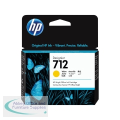 HP 712 DesignJet Ink Cartridge 29-ml Yellow 3ED69A
